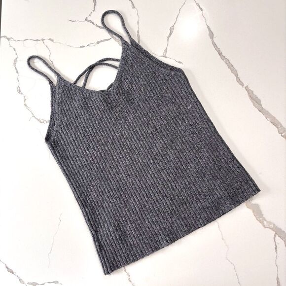 American Eagle | Women’s Grey Ribbed Knit Sweater Tank Size M - Picture 3 of 12